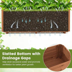 Giantex Raised Garden Bed with Sided Trellis & Roof, 45”x16”x41” Wood Elevated Planter Box, Freestanding Garden Planter Raised Bed for Flowers Herbs Climbing Vines,Brown,1
