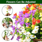 Artificial Flowers for Outdoor, UV Resistant Fake Silk Pansies Flowers, Realistic Faux Plants for Outside Indoor Porch Patio Window Box Planter Home Decor (16, Red/Purple)