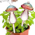 Plant Watering Globes Mushroom, Rainbow Gradient Color Plant Watering Devices, Self Watering Planter Insert, Self Watering Globes - Watering Bulbs for Indoor Plants for Travel Vacation (2 PCS)