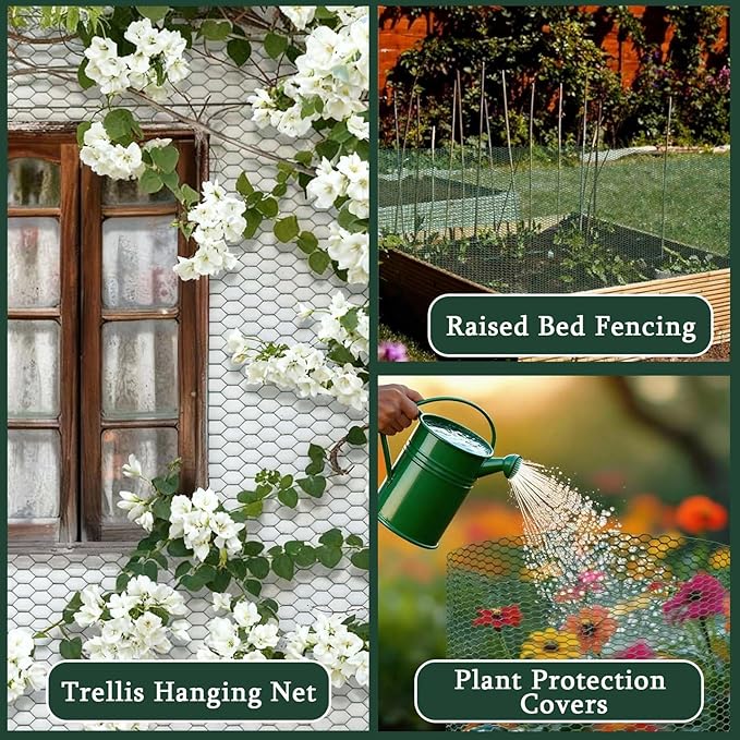 16.4FT x16IN Plant Protectors from Animals,Free-Cut Metal Chicken Wire for Outdoor Plants to Keeping Rabbits Squirrels Chicken Animals Out