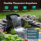 Pond Waterfall Spillway Kit, 8" Pond Waterfall Filter with 660GPH Waterfall Pump & Filter Cage, 10 Ft Corrugated Tubing for Outdoor Garden Ponds, Backyard Water Features