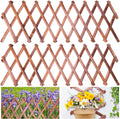 2 Pack Expandable Wooden Lattice Fence, Garden Trellis for Climbing Outdoor Plants, Stretchable Panel Wall Trellis Vertical Rack Wood Frame Patio Decorative for Vine Ivy Rose