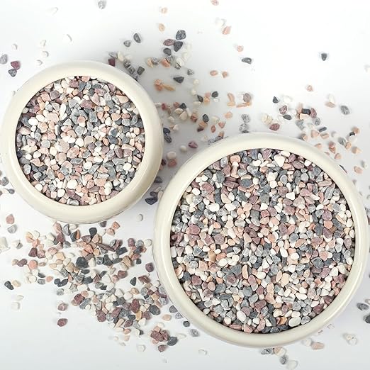 2lbs Natural Gravel Pebbles for Succulents and Cacti, 1/5 Inch Decorative River Stones – Perfect for Vases, Aquariums, Terrariums, and Outdoor Gardening, Mixed Colors (Mixed, 2 Pounds)