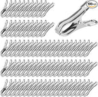 100Pcs Stainless Steel Garden Cilps - Large Open Metal Clamps for Greenhouse Hoops, 2" Fix Plant Cover Shade Cloth Netting Tarp, Tight Grip Weatherproof Gardening Supplies