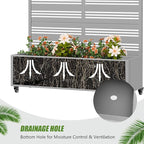 Casaphoria Metal Raised Garden Bed with Trellis and Wheels, 47"x47"x16" Planter Box for Climbing Plants, Vegetables & Vines, Features Drainage Holes and Privacy Screen, Grey-Harold