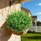 20 Bundles Artificial Plants Fake Greenery for Outdoor Spring Summer Decoration, UV Resistant Realistic Faux Shrubs Stems No Fade Plastic Boxwood for Planter Garden Patio Balcony Porch Backyard Indoor