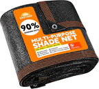 90% Shading Rate 10'x10' Black Shade Cloth,UV Resistant Durable Mesh Tarp with Grommets&Reinforced Edges, Shade Net Using for Plants Cover, Greenhouse, Dog Kennel, Patio, Chicken House