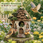 Yinns Resin Bird House for Outside, Birdhouses for Outdoors Wild Bird Nesting, Decorative Stone Bird Houses for Yard Garden Decor, Water Proof
