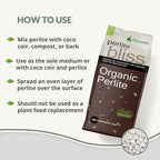 Perlite Bliss (16 Qts) - Organic Perlite for Plants Indoor Soil Amendment - Horticultural Perlite for Gardening & Seed Starting - Mixes Easily with Potting Soil, Vermiculite, & Coco Coir for Plants