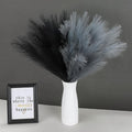 SeptCat 60 Pcs Pampas Grass Black and Dark Grey Decor 21.7" Fluffy Faux Short Pampas Grass Artificial Small Pompas Grass Flower Vase Filler for Home Wedding Decoration