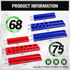 SWANLAKE Magnetic Socket Organizer Set, 1/4", 3/8", 1/2" Sockets Holds 286 Pieces Magnetic Socket Trays (Blue&red&black&green, 12 Pcs)