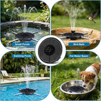 Solar Fountain Pump with 3 Spray Height Adjustment, Upgraded PET Solar Bird Bath Fountains with 6 Nozzles, Solar Water Fountain Pump for Outdoor, Bird Bath, Garden, Pool, Pond