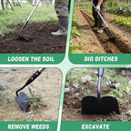 YEELOR Garden Hoe, Long Handle Hoe Garden Tool with Non-Slip Soft Grip, 56-Inch Stainless Steel Handle, Heavy Duty Hoe with Durable Blade, for Digging Loosening Weeding Planting