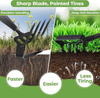 Lilyvane Garden Hoe, 2 in 1 Heavy Duty Stirrup Hoe and Cultivator for Weeding, Sharp Blade, 76 inch Long Handle, Lightweight Stand Push-Pull Hoes Weeding Rake for Grass Removal, Aerating, Cultivating