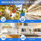 4 Pack Fly Trap Stick, Sticky Fly Traps Indoor/Outdoor, Flies Catcher Paper Tape Strips for Home, Catches All Bugs and Gnats, Mosquito, Flying Insect Killer