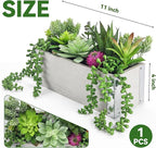 Der Rose 11 Inch Fake Plants Succulents Plants Artificial Cactus Plants in Wood Pots for Farmhouse Bathroom Decor