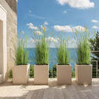 KOL 4ft Artificial Cattail Grass, 47.2in Artificial Indoor Outdoor Fake Onion Plant, Home Office Decor Floor Plants & Flowers in Pot Faux Plant Greenery, Housewarming Gift Reed Grass, Green