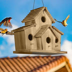 Bird House for Outside - Outdoor Birdhouse for Garden - Large Birdhouse Design for 4 Bird Families - Durable Hanging Birdhouses for Backyard, Patio, and Garden Decor
