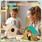 Liliful 8 Pack Birdhouse Crafts for Kids, Wooden Creative DIY Bird House Kits Arts and Crafts Set for Kids and Adults, Spring Birthday Gifts for Toddlers Ages (Seasonal Style)