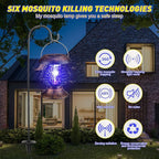 Qualirey Solar Bug Zapper Outdoor Waterproof Mosquito Repellent Outdoor Solar Mosquito Zapper Plastic Ring Bug Lights Insect Mosquito Killer Lamp (Antique Bronze,2 Pcs)