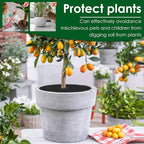 10 Pcs 11.8 Inch Pot Covers to Keep Cats Out, Cuttable Flower Pot Cover Protects Flower Soil from Animals and Children, with 10 Metal Stakes for Indoor Outdoor Garden Plant