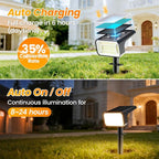 Fabrito 4 Pack Solar Spot Lights Outdoor Waterproof IP67, [108 LEDs, 4 Modes] Dusk to Dawn Spotlights with 1500mAh Battery for All Night, Landscape Lights for Tree, Yard, Pool, Pathway, Warm White