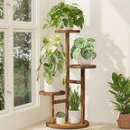iDavosic.ly 3 Tier Plant Stand Indoor, Tiered Corner Wood Multiple Flower Holder Shelf, Tall Orchid Display Rack for Patio Porch Living Room Balcony Outdoor, Brown