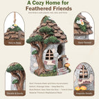 Yinns Resin Bird House for Outside, Birdhouses for Outdoors Wild Bird Nesting, Decorative Stone Bird Houses for Yard Garden Decor, Water Proof