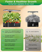Hydroponics Growing System Kits,Smart Indoor Herb Garden with 24W LED Grow Light Planting Height Adjustablewith,12 Pods Plant Germination Kit,with Quiet Pump, Ideal Gift for All Ages
