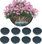 Wenfan 8 Set Invisble Hanging Basket Insert 6.5”Hang Basket Drip Pan 3-in-1 Plant Saucers Trays Plastic Water Catcher Tray Self Watering Planter Insert Plant Auto Watering Devices for Hanging Basket