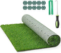 Realistic Artificial Grass Rug Indoor Outdoor: Fake Grass Turf with Drainage Holes, Pet-Friendly Dog Grass Mat, Perfect for Garden Lawn Balcony Patio Backyard Landscape Decoration, 5FT x10FT