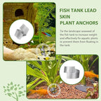 52Pcs Aquarium Plant Weights for Fish Tank - Aquarium Plant Anchors Live Plants Fixed Ring Base, Non-Toxic Weighted Blocks to Hold Aquatic Live Plants Underwater