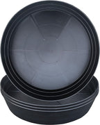 Plant Saucer 4 Pack 10 inch Heavy Drainage Tray for Indoors No Holes, 12 14 16 18 20 25 Inch Plastic Plant saucers Water Catcher for Pots Base Extra-Deep Plant Trays for Flower Pot (10 Inch, Black)