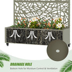 Casaphoria Metal Raised Garden Bed with Trellis and Wheels, 72"x47"x16" Arched Planter Box for Climbing Plants, Vegetables & Vines, Features Drainage Holes and Privacy Screen, Grey-Net