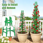 2 Pack 64" Tall Adjustable Obelisk Garden Trellis for Climbing Plants, Rust-Proof Pe Coated Metal Plant Trellis Support for Raised Beds, Potted Vines, Cucumbers, Tomatoes, Indoor Outdoor Use (2 Pack)
