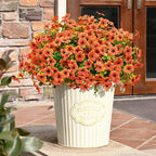 Waipfaru Artificial Flowers for Outdoors, Fake Plants Outside Spring Decoration, 12 Bundles Silk Faux Plants UV Resistant Faux Flowers for Summer Planter Porch Patio Outside Yard Garden Decor