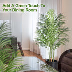 5ft Artificial Palm Tree Indoor Plant Tall Fake Tropical Paradise Palm Tree in Pot with Real Bark Design Faux Areca Palm Tree for Home Office Living Room Bedroom Farmhouse Modern Decor 1pcs