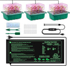 Verdenu 3PK Seed Starter Kit with Grow Light and Heat Mat, 36-Cells Indoor Large Seed Starter Tray with Humidity Dome, Adjustable LED Lighting for Seed Germination, Propagation of Vegetables