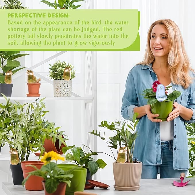 6 Pcs Self Watering Spikes, Indoor Plant Globes - Automatic Irrigation System