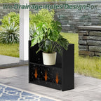 Metal Tall Planter 30" L x 10" W x 26" H, Long Rectangular Planter Box with Drainage Holes & Removable Shelf – Heavy Duty Steel Planter for Tall Plants, Flowers or Shrubs