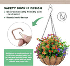50 Pcs Outdoor Hooks for String Lights,Screw Hooks for Hanging Plants,Ceiling Hooks with Safety Buckle,Square Hanger for Wind Chimes,Bird Feeder,Lanterns,Christmas Decorations (Rose Gold)
