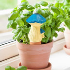 4 Pack Watering Globes - Terra Cotta Watering Spikes for Indoor Plants, Handcrafted Mushroom Shape Self Watering Devices with Slow Release System, Plant Water Bulbs for Vacation & Outdoor Pot
