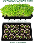 Hahood 4 Pack Seed Starter Tray Set Plants Growing Trays Peat Pots for Seedlings with Seed Starter Pots, Plastic Germination Tray, Plant Labels, Tool for Flower Vegetable Planting, Black