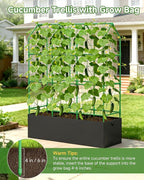 Cucumber Trellis for Climbing Plants Outdoor, A-Shape Garden Trellis for Raised Bed, Metal Plant Trellis with Garden Netting for Flower Vegetables, Pea, Grape (50 * 17 * 65inch(L*W*H)