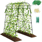 7Ft Garden Arch Trellis for Climbing Plants Outdoor, Heavy Duty Coated Metal Cucumber Trellis for Raised Beds, Tall Steel Gardening Arbor for Vegetables, Tomatoes, Grape, Bean (83’’ x 49’’ x 63’’)