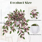 Briful Faux Plants Indoor Fake Potted House Plants Artificial Watermelon Peperomia Hanging Plant for Home Office Bedroom Aesthetic Shelf Kitchen Decoration(Pink - 1 Pack)