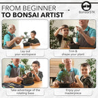 Bonsai Toolkit - Mini Garden Tools, Bonsai Wire Kit, Repotting Mat for Indoor Plants, Bonsai Tools, Succulent Tools, Bonsai Tree Kit Tools for Beginners, Bonsai Turntable, Transplanting Tool