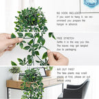 Waipfaru 2Pcs Fake Hanging Plants with Pot Deep Green Eucalyptus Leaves UV Resistant Fake Vines Ivy Artificial Plants Outdoor Faux Plants Indoor Bedroom Living Room Boho Wall Porch Shelf Decor