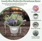 Artificial Plants Greenery Faux Lavender Flowers Purple in Pot 10" Tall Fake Potted Plant for Home Living Room Patio Coffee Table Farmhouse Aesthetic Bedroom Bathroom Decor