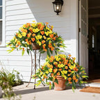 Hommyea Artificial Fake Hanging Flowers Plants Basket for Outdoors Outside Decoration UV Resistant Faux Silk Flowers Look Real Plastic Flowers for Spring Planters Home Porch Patio Garden Decor